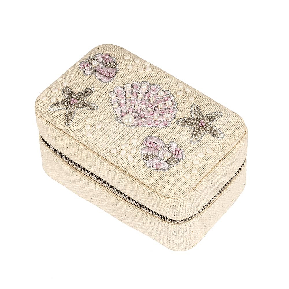 Bead Embroidery Distressed Jewelry Box Organizer Vintage Tassel Hand Flower Sequin Ring Bracelet Necklace Velvet Earring Boxes