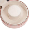 Portable Travel Round Shape Earrings Bracelet Storage Box Jewellery Case zipper Leather Mini Jewelry Box