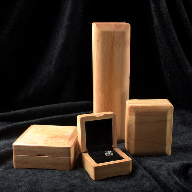 Luxury custom wood jewelry set packaging boxes pendant ring bracelet wooden jewellery gift box