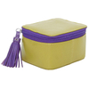 Square leather zip leather jewelry box women storage travel case luxury jewelry organizer travel jewellery boxes