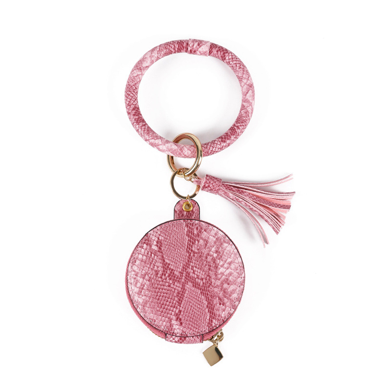 Portable zipper Round Shape Jewelry Necklace Ring Box Velvet Jewelry Gift Boxes makeup box With mirror