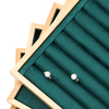 Customized Green Velvet Jewelry Display Jewellery Tray Display Bracelet Earrings Pendant Necklace Trays Wooden Ring Box