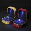 Velvet Luxury Jewellery Storage Pouch Gift Packaging Box Mini Custom Printed LED Light Jewelry Boxes