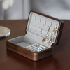 Custom logo printed wooden wood jewellery necklace ring earring storage packaging jewelry box