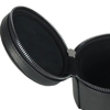Portable Small Black Cylinder Pu Watch Box Custom Travel Single Watch Boxes with Zipper And Sewing
