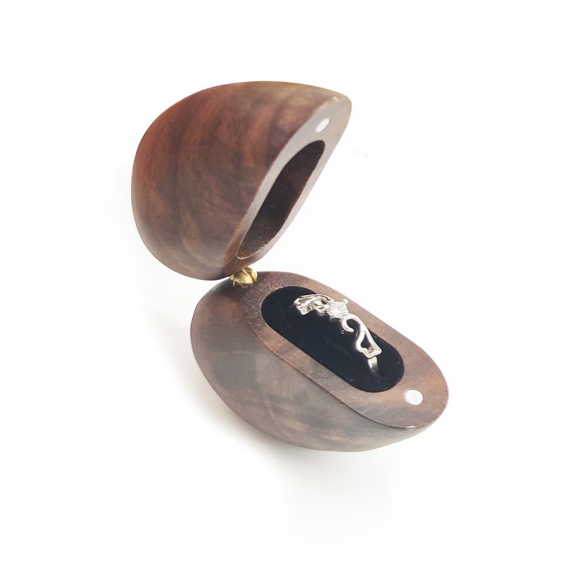 Custom wood double ring box luxury jewelry box gift jewelry box
