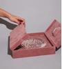 Luxury Jewelry Box Organizer Pearl Necklace Box Packaging Custom Velvet Double Open Closure Keepsake Bracelet Box