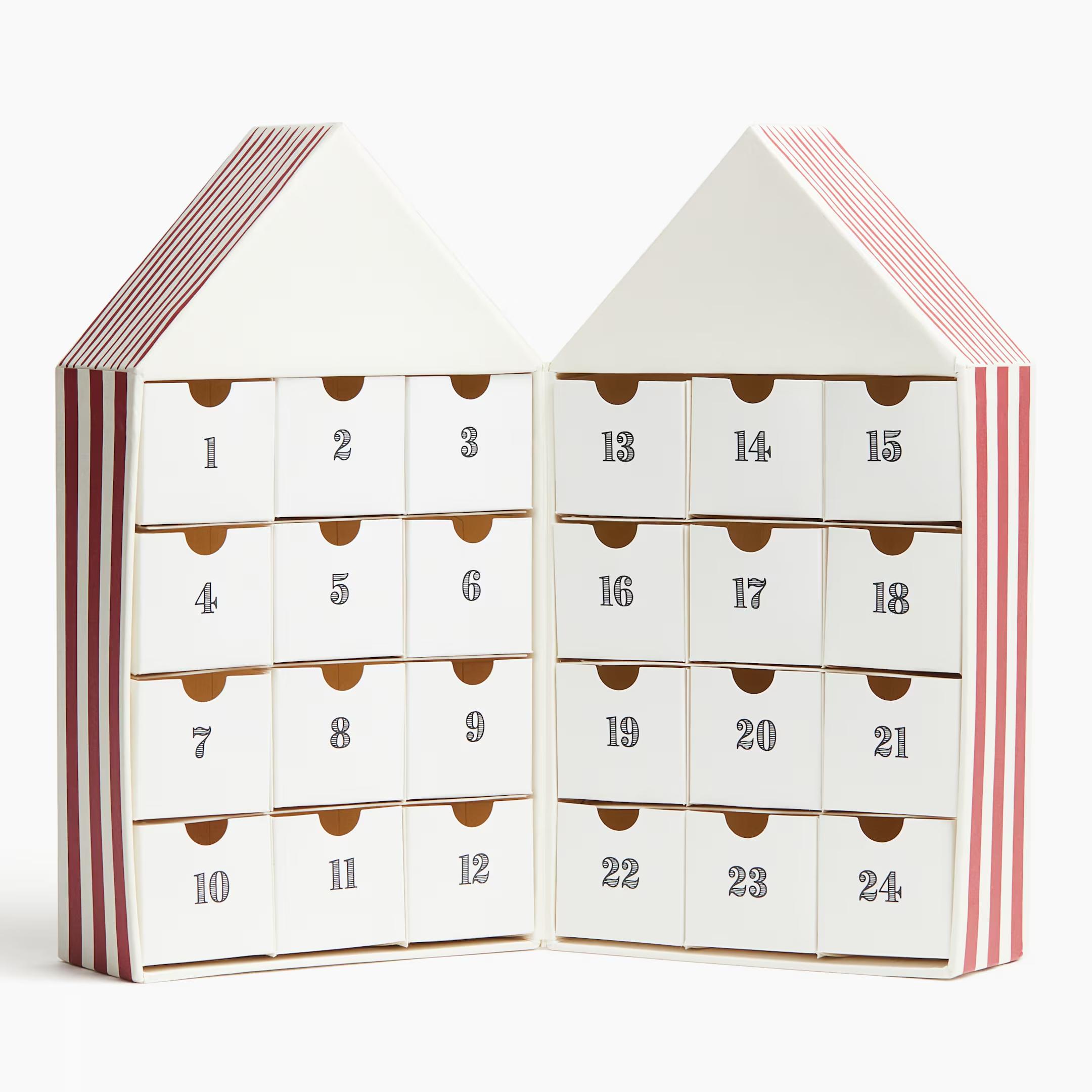 Handmade Christmas Halloween Advent Calendar Box Packaging Custom Empty House Shaped Advent Calendar Jewelry Paper Gift Box