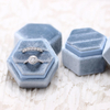 Custom Jewelry Packaging Gift Color Velvet Double Hexagon Ring Box Handmade Lovely Color Ring Box Engagement Velvet Ring Box