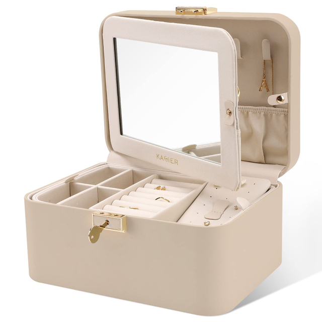 High Quality Pu Leather Hot Selling Jewelry Storage Box Multi-Layer Earrings Studs Ring Necklace Bracelet Jewelry Box with Drawer 