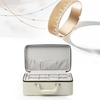 Custom Logo Three Layer Women Jewelry Organizer Display Storage Case Holder White Leather Jewelry Suitcase Gift Box