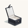 Custom Flip Grain Leather Ring Box Earrings Necklace Jewelry Storage Box Jewelry Gift Packaging Box with 2 Compartment Trays 