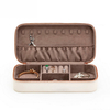 Custom Logo Travel Jewellery Organizer Rectangle Storage Jewelry Boxes Case Luxury White Leather Jewelry Box 