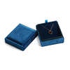 Custom Logo Creative Square Velvet Jewelry Necklace Pendant Stud Earrings Gift Packaging Box With Sponge Insert