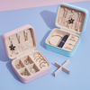 Creative Simple Portable PU Leather Jewelry Earrings Storage Box Stud Earrings Ring Small Jewelry Box