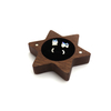 Exquisite Small Black Walnut Hexagon Star Stud Earrings Proposal Ring Jewelry Packaging Box with Clear Window