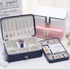 High Grade Anti-oxidation Leather Two Layer Jewelry Earrings Necklace Bracelet Watch Hair Accessories Hairpin Storage Box