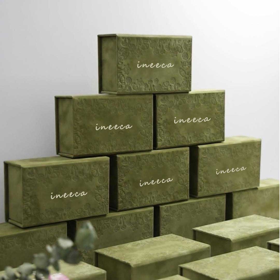 Suede Jewelry Ring Box with Mirror