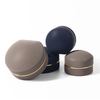 High Grade Creative Round PU Leather Wedding Necklace Ring Bracelet Jewelry Packing Box with LED Light