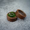 Black Walnut Solid Wood Round Window Earrings Pair Ring Jewelry Storage Arrangement Box Valentine's Day Gift