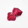 Luxury Creative Design Oval Flower Shape Red Wedding Ring Packaging Box Jewlry Packaging Display Gift Box for Rings