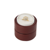 Custom Logo Small Vintage Pu Leather Round Wedding Ring Earring Jewelry Gift Packaging Box Wholesale