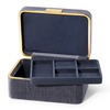 Bamboo Color Small Bracelet Jewelry Box Plush Suede Interior Flip Storage Case Necklace Ring with Tray Brass Edging Jewelry Box