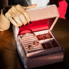 Pink Velvet Satin Jewelry Organizer Earring Display Box Soft Lining Necklace Pendant Bracelet Jewelry Packaging Ring Gift Box