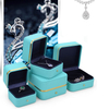 Gold edge pu leather jewelry ring gift box wedding necklace storage box watch jewelry packaging box with velvet foam insert