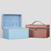 Custom Leather Jewellery Storage Case Travel Cosmetic Organizer Faux Leather Luxury Jewelry Gift Boxes with Handles