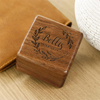 Wedding Ring Box Custom Engraved Wooden Ring Holder Square Double Ring Box Gift Box