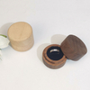 Custom luxury wooden Jewelry ring packing boxes wood jewelry gift storage round case box