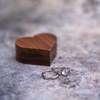 Heart Shaped Walnut Wood Ring Box Magnetic Proposal Ring Box for Engagement Wedding Ceremony Birthday Gift