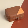 Pu Leather Velvet Jewellery Gift Storage Packaging Boxes Organizer Custom Logo Mirror Small portable zipper Travel Jewelry Box