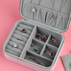 Small Elegant Pink zipper Leather Travel Jewelry Box Holder With Storage jewelry box travel