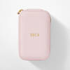 Custom Portable Pink 2 Layer Compartment Design Jewelry Storage Box Packaging Pu Leather Small Watch Jewelry Box Set with Zipper