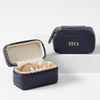 Luxury Travel Silver Zipper Jewelry Box Packaging Portable Leather Mini Ring Earring Necklace Jewelry Storage Sets Box