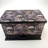 Halloween Skull And Dark Purple Rose Design Watch Jewelry Box Packaging Wooden Drawer Style Jewelry Storage Box with Mirror