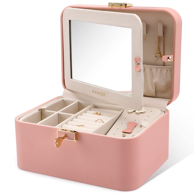 Luxury PU Leather Double Layer Travel Jewelry Storage Packaging Box Large Capacity Earrings Bracelets Rings Watches Organizer Case