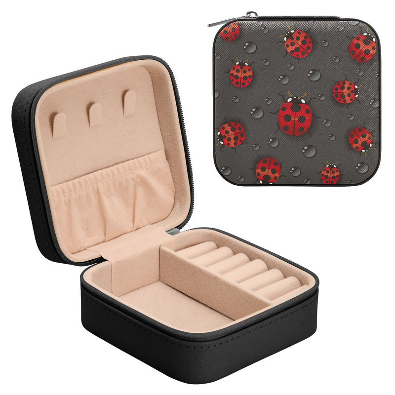 Personality Small Pu Leather Jewelry Storage Box Creative Cow Printing Mini Travel Women Girls Jewelry Organizer Case 