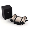 Custom Logo Black Pu Leather Travel Watch Case Storage Box Luxury Leather Display Watch Roll Packaging Box with Pillow Insert