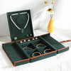 Luxury Large Capacity Double Layer Velvet Bracelet Necklace Earrings Jewelry Set Gift Packaging Storage Box
