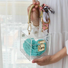 Hot Selling Acrylic Square Wedding Souvenirs Portable Gift Jewelry Packaging Box Transparent Candy Box With Metal Handle