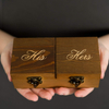 Rustic Vintage Wedding Double Wood Ring Packaging Box for Ceremony Unique Engagement Ring Holder Boxes With Foam