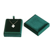 Custom Logo Creative Square Velvet Jewelry Necklace Pendant Stud Earrings Gift Packaging Box With Sponge Insert