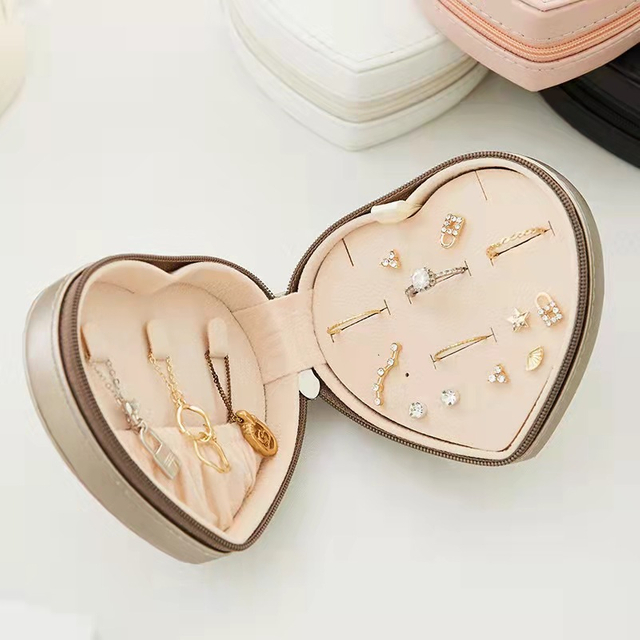 Leather Jewelry Case Lovely Jewelry Case Heart High Quality Jewelry Case Multifunctional Storage 