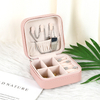 Custom Small Travel Simple Portable Zipper Flip Ring Necklace Earrings Jewelry Storage Box Flannel Lining
