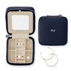 Luxury Portable Travel Jewelry Box with Mirror Custom Small Jewelry Travel Box Leather Collection Zipper Jewelry Travel Box