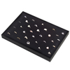 Large Black Portable Leather Paper Liner Flannel Travel Earrings Jewelry Display Box Transparent PVC Window
