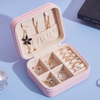 Creative Simple Portable PU Leather Jewelry Earrings Storage Box Stud Earrings Ring Small Jewelry Box